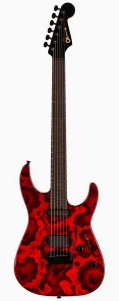 Charvel DK24 HS GT Red Snakeskin framifrån