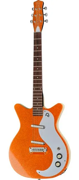 Danelectro 59M NOS+ Orange Metalflake framifrån
