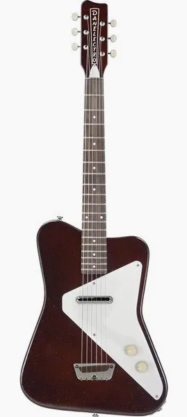 Danelectro Pro Maroon Silver Glitter framifrån