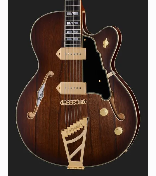 DAngelico Deluxe 59 Satin Brown Burst, detalj 4