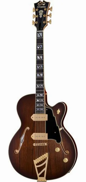 DAngelico Deluxe 59 Satin Brown Burst framifrån