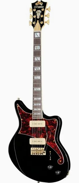 DAngelico Deluxe Bedford Solid Black framifrån