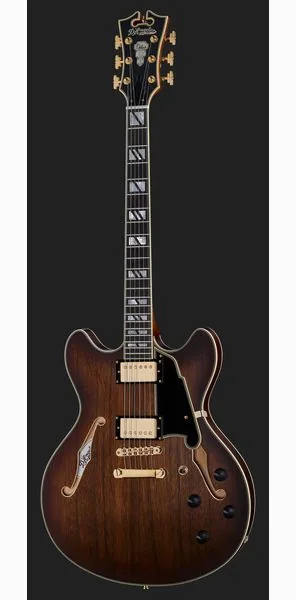 DAngelico Deluxe DC Satin Brown Burst, detalj 2