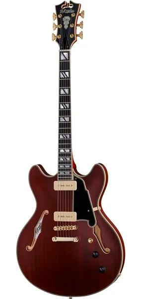 DAngelico Deluxe DC Satin Trans Wine framifrån