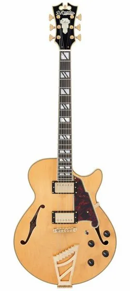 DAngelico Deluxe SS Satin Honey framifrån
