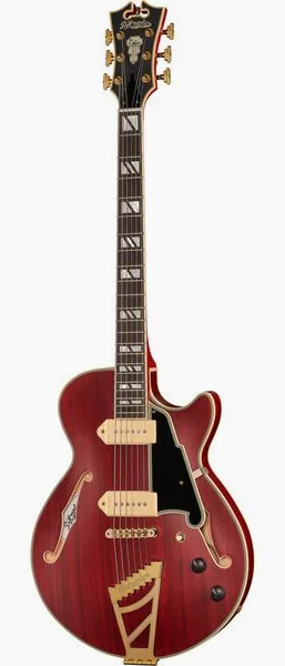 DAngelico DLX SS Barit. Satin Trans Wine framifrån