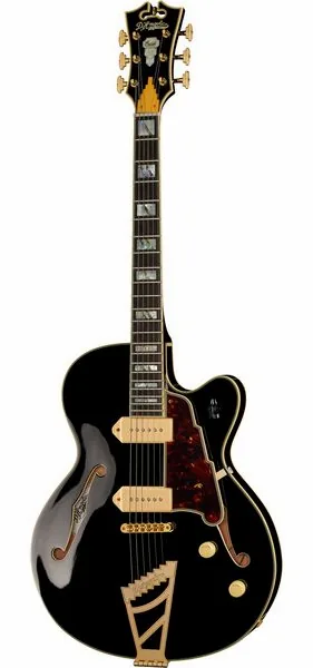 DAngelico Excel 59 Solid Black framifrån