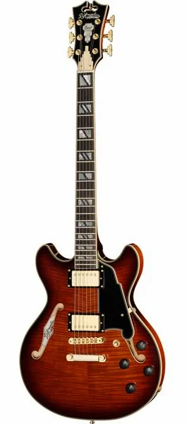 DAngelico Excel Mini DC Amaretto Burst framifrån