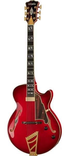 DAngelico Excel SS Soho Dark Cherry Burs framifrån