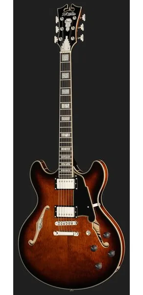 DAngelico Premier DC Brown Burst, detalj 2