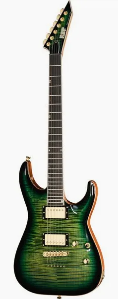 ESP HORIZON II FM Dark Lime Burst framifrån