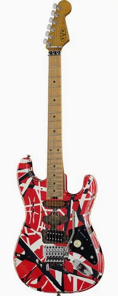 Evh Frankie Striped MN Relic R/W/B framifrån