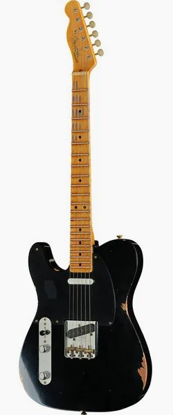 Fender 52 Tele Black Relic LH framifrån
