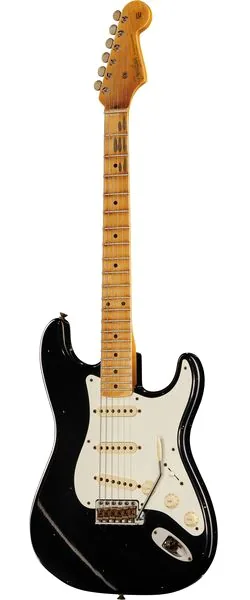 Fender 55 Strat BLK Journeyman Relic framifrån