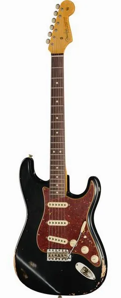 Fender 63 Strat Black Relic framifrån