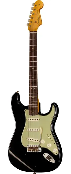 Fender 63 Strat BLK Journeyman Relic framifrån