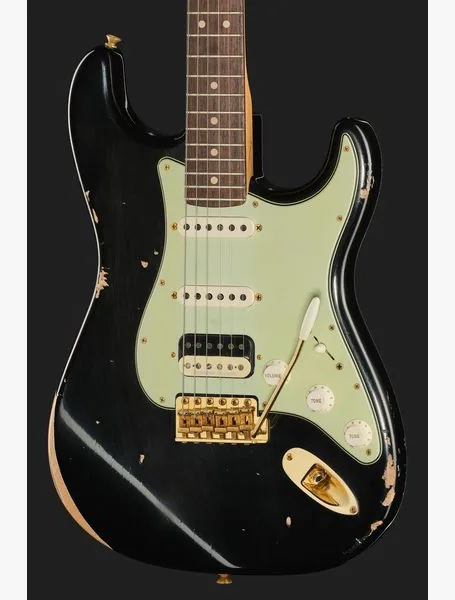 Fender 63 Strat RW Black Relic HSS, detalj 4