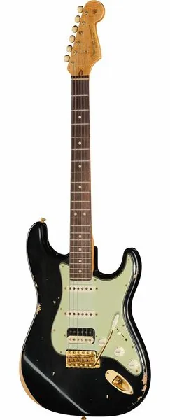Fender 63 Strat RW Black Relic HSS framifrån