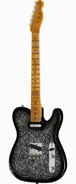 Fender 68 Tele Black Paisley Relic framifrån