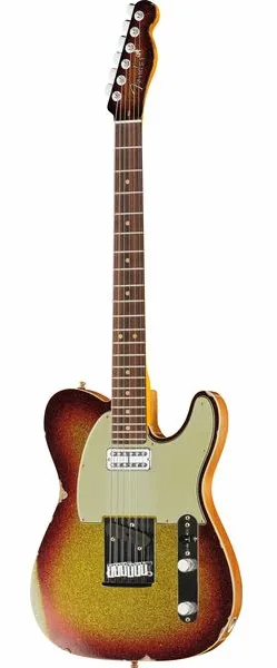 Fender Custom Tele 3TSB Sparkle Relic framifrån