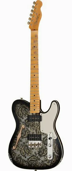Fender Tele Dual P90 Black Paisley framifrån