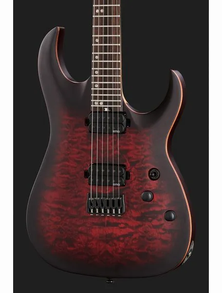 Harley Benton Amarok-6 BKRD Quilted Burst, detalj 4