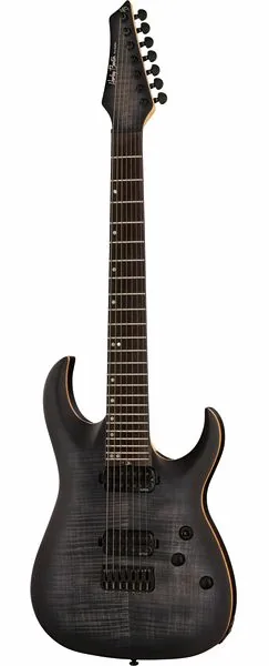 Harley Benton Amarok-7 BKNT Flame Burst framifrån