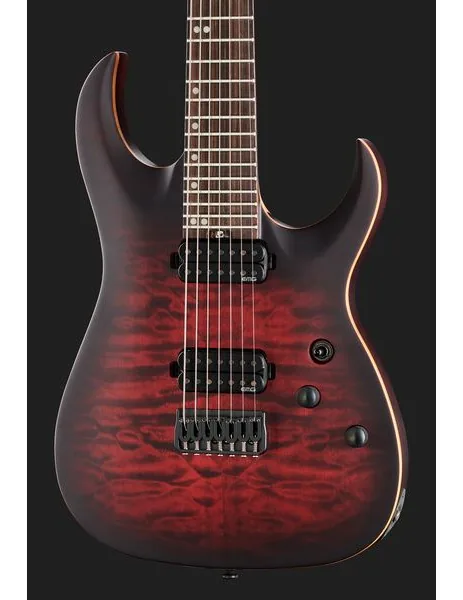 Harley Benton Amarok-7  BKRD Quilted Burst, detalj 4