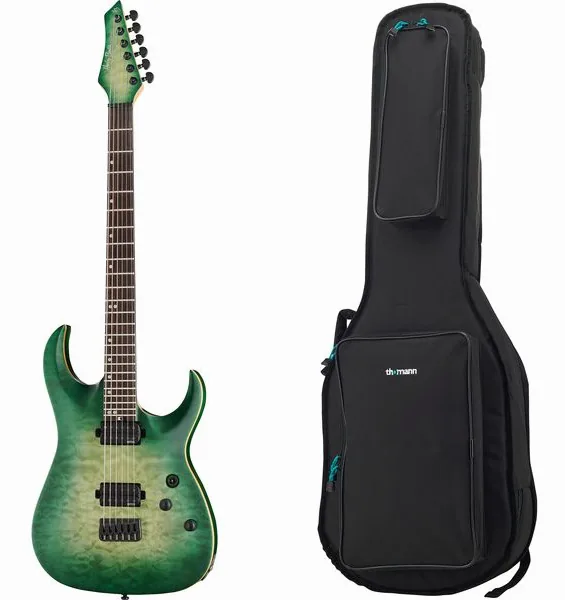 Harley Benton Amarok-BT EGNT Quilted w/Bag framifrån