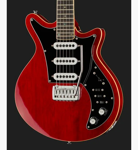 Harley Benton BM-75 Trans Red Deluxe w/Case, detalj 4