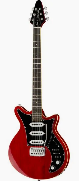 Harley Benton BM-75 Trans Red Deluxe Series framifrån