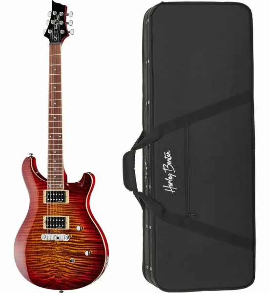 Harley Benton CST-24 Paradise Flame w/Case framifrån