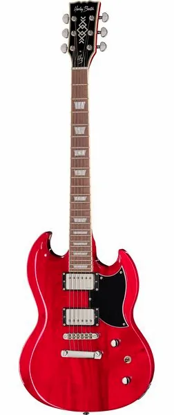 Harley Benton DC-Custom II Cherry framifrån