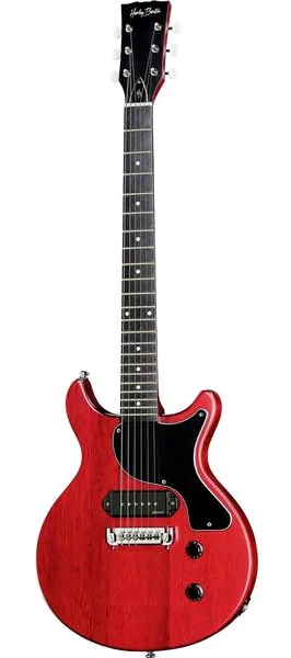 Harley Benton DC-Junior FAT Faded Cherry framifrån