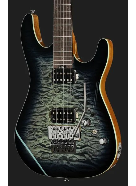 Harley Benton Fusion-IV HH RW FR QBLB, detalj 4