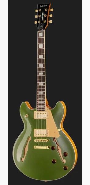 Harley Benton HB-35Plus Metallic Gree w/Bag, detalj 2