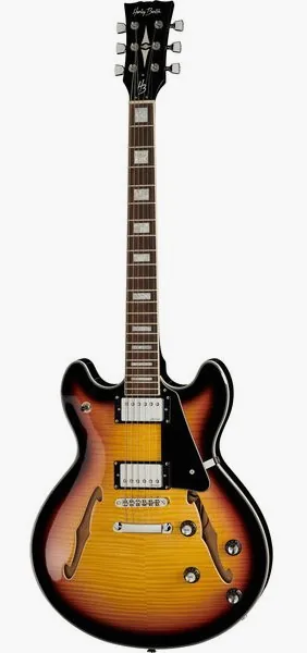 Harley Benton HB-35Plus Vintage Burst framifrån