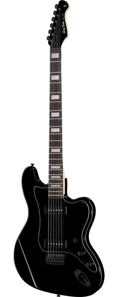 Harley Benton JA-Baritone P90 BK framifrån