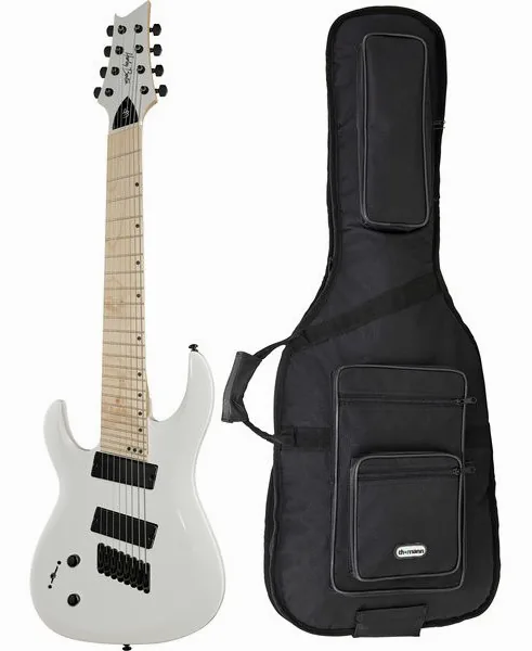 Harley Benton R-458MN LH WH MS w/Bag framifrån