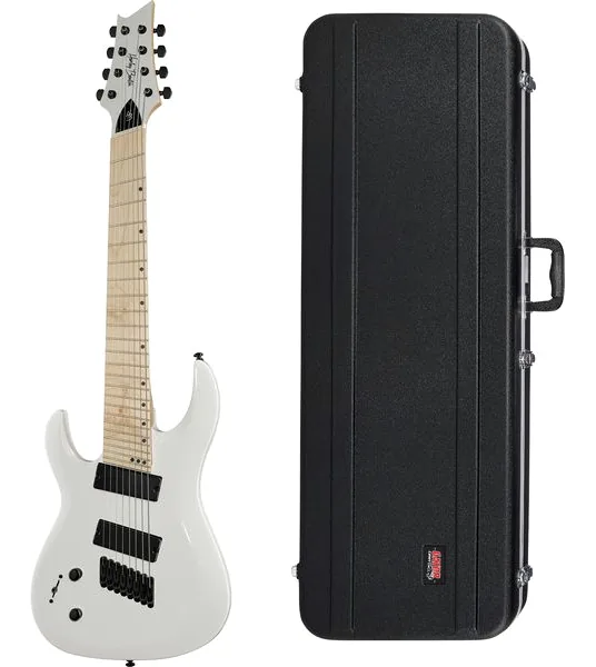 Harley Benton R-458MN LH WH MS w/Case framifrån