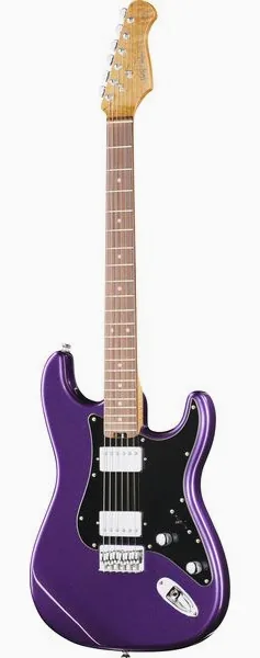 Harley Benton ST-Modern Plus HH Purple MT framifrån