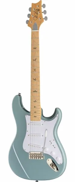 PRS SE Silver Sky Stone Blue Maple framifrån