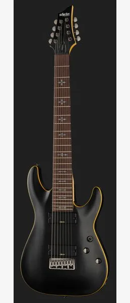 Schecter Demon-8 Aged Black Satin, detalj 2