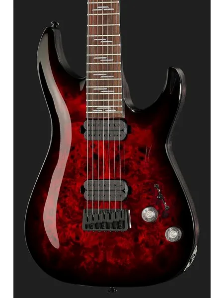 Schecter Omen Elite-7 Black Ch Burst, detalj 4