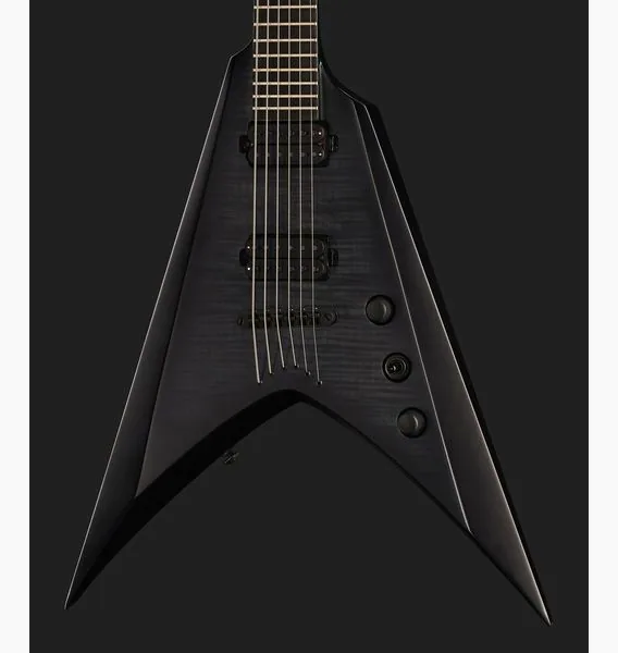 Solar Guitars V2.6FBB Baritone Flame Black, detalj 4